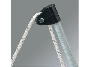 Nylon roller doesn't scuff whip rope.